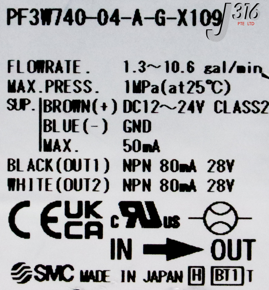 34642 SMC FLOW SWITCH (PARTS) PF3W740-04-A-G-X109 | eBay
